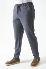Erkek 4074-Antrasit Beli Yarım Lastikli Pike Basic Pantolon
