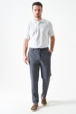 Erkek 4074-Antrasit Beli Yarım Lastikli Pike Basic Pantolon