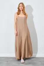 Kadın Vizon U Yaka Salaş Modal Elbise