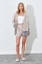 Kadın Vizon Desenli Mini Şort