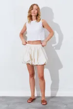 Kadın Taş Balon Şort Etek
