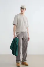 Erkek Taş Bisiklet Yaka Modal Basic Tişört