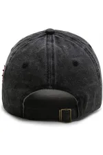 Kadın Siyah Yazılı ve Baskılı Yıkamalı Kep Şapka