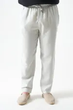 Erkek Taş Bel Bağlamalı Baggy Müslin Pantolon