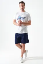 Erkek Lacivert Önü Çima Dikişli Modal Şort