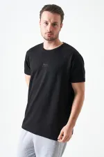 T-shirt noir à col rond pour homme, imprimé modal Overdose