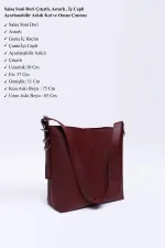 Kadın Bordo Ayarlanabilir Askılı Kol ve Omuz Çantası