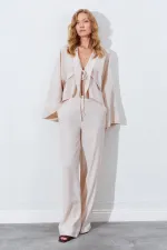 Kadın Bej Palazzo Pantolon