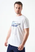 T-shirt homme Off-White à col rond et imprimé requin