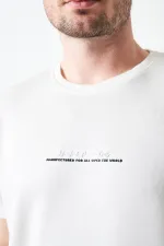 T-shirt homme Off-White en modal à col rond avec imprimé MANFECTUREO