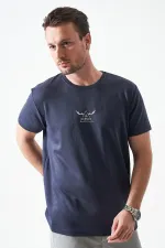 Erkek Antrasit Bisiklet Yaka CASUAL  Baskılı Modal Tişört