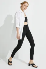 Kadın Siyah Dar Paça Skinny Pantolon