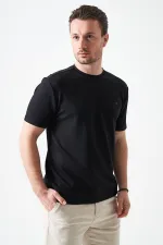 T-shirt basique noir à col rond pour homme