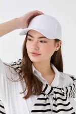 Kadın Beyaz Gabardin Basic Kep Şapka