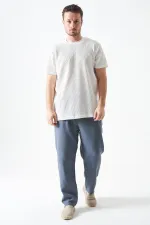 Erkek Antrasit Bel Bağlamalı Baggy Müslin Pantolon