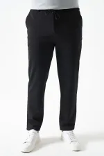Erkek Siyah Beli Yarım Lastikli Pike Basic Pantolon