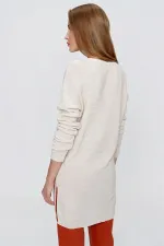 Kadın Taş V Yaka Salaş Triko Kazak