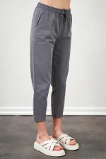 Kadın Gri (6813) Paça Pis Dikişli Gabardin Pantolon