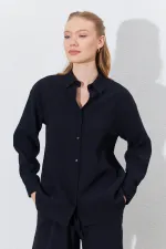 Kadın Siyah Oversize Gömlek