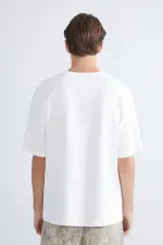Men's Off-White Crew Neck Modal Basic T-Shirt