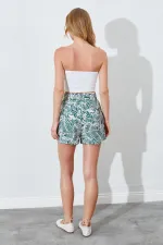 Kadın Haki Desenli Mini Şort