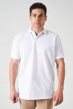 Erkek Beyaz Ayaklı Yaka Ottoman Basic Tişört