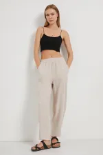 Women's Stone (5456) Front Stitched Balloon Cut Tencel Pants