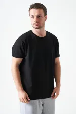 T-shirt noir à col rond pour homme, imprimé modal Overdose