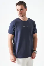 T-shirt homme anthracite à col rond en modal avec imprimé MANFECTUREO