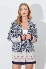 Kadın Siyah Eteği Sulu Blazer Ceket