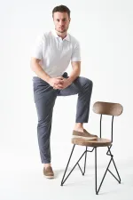 Erkek 4074-Antrasit Beli Yarım Lastikli Pike Basic Pantolon