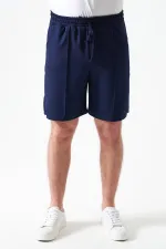 Erkek Lacivert Önü Çima Dikişli Modal Şort