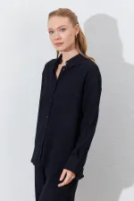 Kadın Siyah Oversize Gömlek
