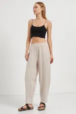 Women's Stone (5456) Front Stitched Balloon Cut Tencel Pants