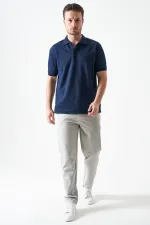 Erkek 739-Gri Beli Yarım Lastikli ve Fermuarlı Yerli Teknik SRN42 Kumaş Pantolon