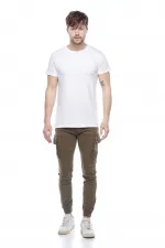 Erkek Beyaz Bisiklet Yaka Basic Tişört