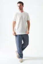 T-shirt basique homme Off-White à col rond et motif gaufré sur le devant