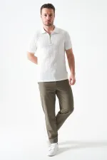 T-shirt homme Off-White à col montant et fermeture éclair, en jacquard épais