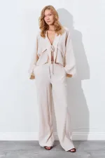 Kadın Bej Palazzo Pantolon