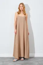 Kadın Vizon U Yaka Salaş Modal Elbise