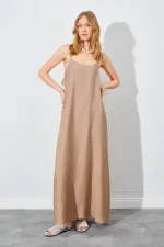 Kadın Vizon U Yaka Salaş Modal Elbise