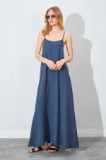 Kadın Antrasit U Yaka Salaş Modal Elbise