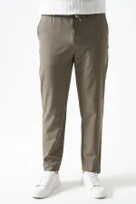 Erkek 2916-Haki Beli Yarım Lastikli ve Fermuarlı Yerli Teknik SRN42 Kumaş Pantolon