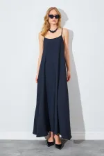 Kadın Siyah U Yaka Salaş Modal Elbise