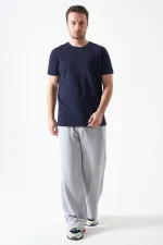 Erkek Lacivert Bisiklet Yaka Ottoman Basic Tişört