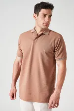 Erkek Vizon Ayaklı Yaka Ottoman Basic Tişört