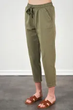 Women's Khaki (6813) Gabardine Trousers with Dirty Stitching