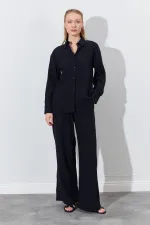 Kadın Siyah Oversize Gömlek