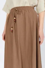 Jupe café pour femme, coutures épaisses, taille élastique