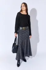 Kadın Siyah Içi Mini Etekli Dilimli Tül Etek